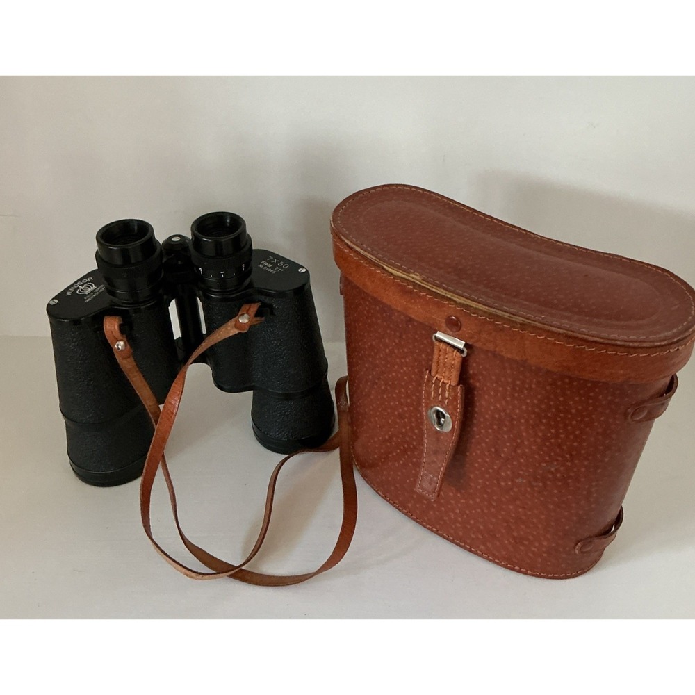 Vintage Windsor Binoculars Fully Coated 7x50 Field 7.1 No. 81983 With Case